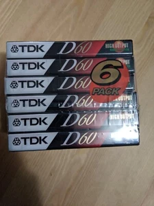 Paquete de 6 cintas de casete de audio TDK D90 de alto rendimiento - Imagen 1 de 3