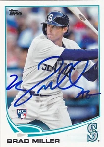 BRAD MILLER SEATTLE MARINERS SIGNED CARD RANGERS RAYS PHILLIES INDIANS BREWERS - Picture 1 of 1