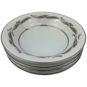 Noritake Gaylord Fruit Bowls Lot of 4 VTG 5 1/2" 5526 Silver Leaves Japan B - Picture 1 of 12