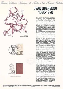Document Philatélique 1er Jour : 11- 1990 - Jean Guehenno - Imagen 1 de 1