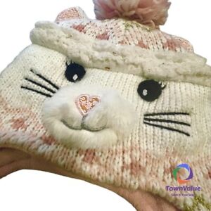 The Children's Place Baby Girls Beanie Hat Multicolor Cat Pom Pom 12-24 Months