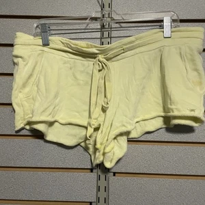 Victoria Secret PINK Large Yellow Solid Mini Shorts Terry Cloth - Picture 1 of 5