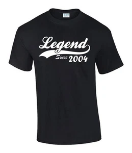 Funny T-Shirt Legend Since 2004 21st Birthday Unisex Male Female T0374 - Picture 1 of 11