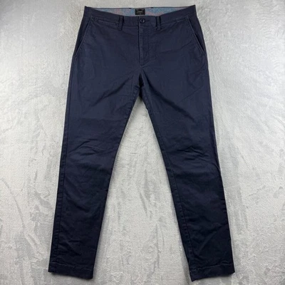 J Crew Pants Mens 32x32 Blue 484 Slim Straight Chinos Stretch Khaki Twill - Image 1 of 4
