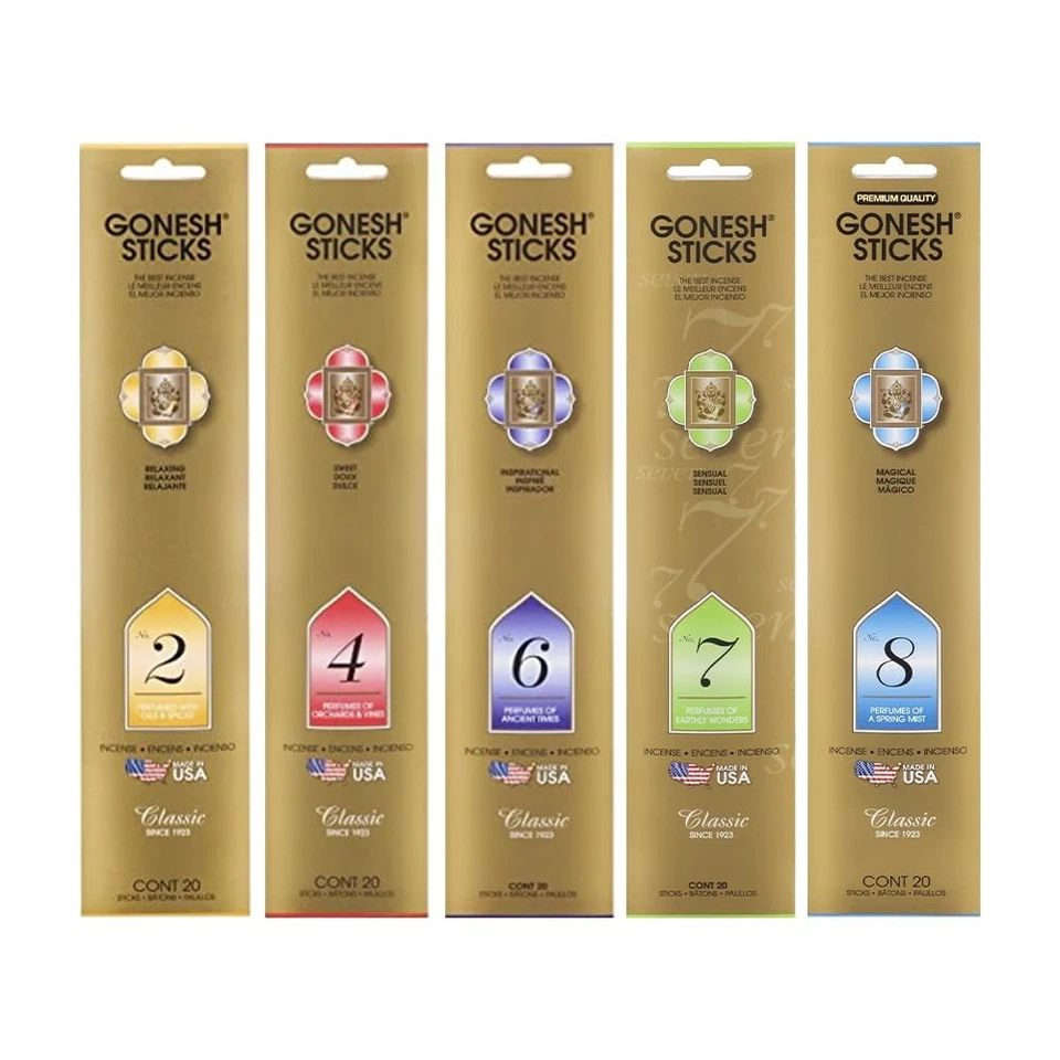 Gonesh - Classic Incense Sticks Variety Pack - Non-Toxic 10” Slow Burn...
