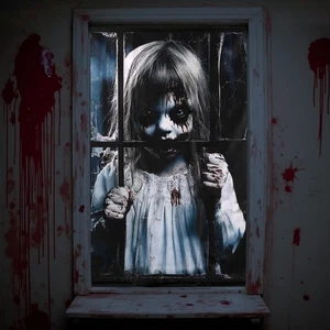 Halloween Deko Gruselig Fensterbilder - Fenster Vorhang für...  - Bild 1 von 8