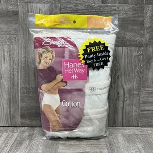 "Bragas cortas vintage Hanes Her Way paquete económico talla 6 38-39"" algodón 7 pares NUEVAS" - Imagen 1 de 16