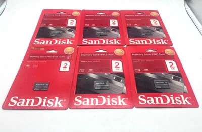 6 Pack SanDisk Memory Stick PRO Duo 2GB Memory Stick PRO Duo Card PSP - Image 1 of 4