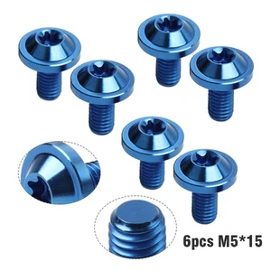 6 Stück blaue Titanschrauben mit Torx-Fachskopf M5 x 15 mm FIT Fahrrad/Motorrad - Bild 1 von 12