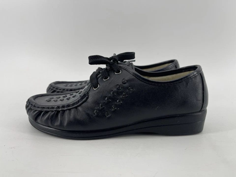 Zapatos Mocasines Softspots Pull On Mujer Talla 7 W Cuero Negro Envío Rápido Gratis Foto 1 de 4