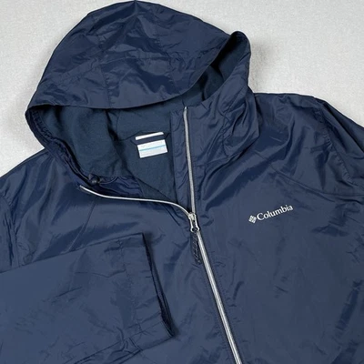 Columbia Mujer 2X Switchback II Azul Forrado Largo Calce Regular Chaqueta de Lluvia Foto 1 de 4