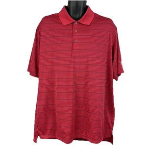Adidas Golf Polo Shirt Short Sleeve Red Stripe Logo XL - Picture 1 of 10