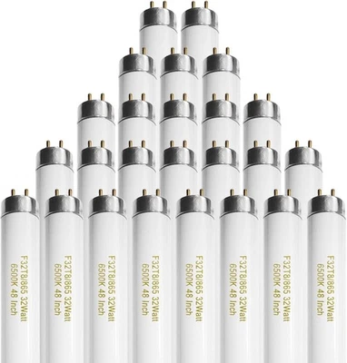 25 Pack T8 Fluorescent Bulbs 4 Ft, F32T8/865 Fluorescent Light Bulb 48 Inch 32W - Image 1 of 4