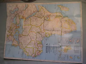 AFRICA + ENDANGERED ANIMALS MAP National Geographic December 1990 - Picture 1 of 2