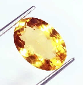 Piedra preciosa natural suelta de citrino 9,87 quilates con certificación ovalada sin tratar AAA+ gema de calidad - Imagen 1 de 11