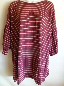 Ralph Lauren Chaps Plum Top T-shirt Designer Genuine New 3XL Striped Stripes 3X - Picture 1 of 24