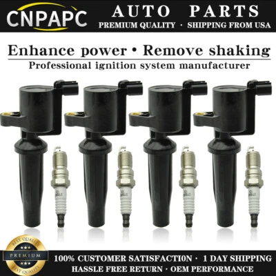Juego de 4 bobinas de encendido y bujías de iridio para Ford Fusion Escape FD505 2009-2020 Foto 1 de 4