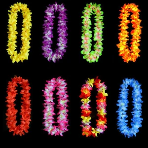 Hawaiian Lei Garland Flower Necklace Ladies Men Tropical Fancy Dress Party> - Picture 1 of 20