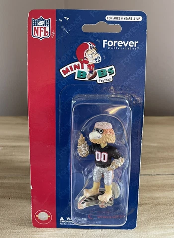FREDDIE FALCON Atlanta Falcons NFL Mascot “Clear Logo Base” Mini Bobblehead NIB! Cover