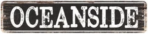OCEANSIDE Personalized Chic Metal Sign Home Decor Cities 4x18 104180007237 - Picture 1 of 5
