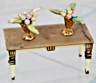 IDEAL Petite Princess Fantasy Dollhouse Furniture  Coffee Table W/2 Flower Vases