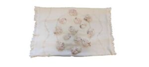 LADIA Kids Baby Blanket Embroidered Silk & Wool Ivory Size 35" X 35"