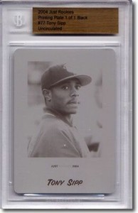 2004 Tony Sipp Rookie Press Plate RC BGS 1/1 Printing Plate