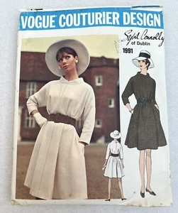 Vintage Vogue Couturier 1991 Sybil Connolly Muster Gr. 12 Brust 34 Schnitt komplett - Bild 1 von 21