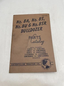 1961 Caterpillar 8A 8S 8U 8SR BULLDOZER PARTS MANUAL BOOK LIST - Picture 1 of 3