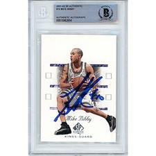 Mike Bibby Sac Kings Autograph 2001-02 UD SP Card Beckett Authentic Slab COA