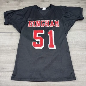 Camiseta de fútbol americano vintage años 90 Hingham 51 EE. UU. deportes escolares negra roja Riddell - Imagen 1 de 8