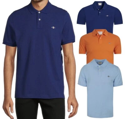 GANT Para hombres Polo Manga Corta Verano Camiseta Algodón Top Calce Regular Nuevo L - 4XL Foto 1 de 4