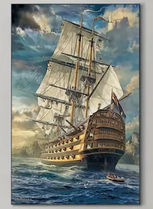 Large Ship Of The Line 40X70cm Full Drill Round 5D DIY Diamond Painting Art Kit - Picture 1 of 4