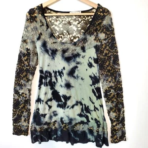 T Party Boutique Langarm Batik Spitze Bluse Shirt Damen Größe Small S - Bild 1 von 10