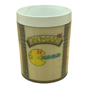 Vintage 1980 Pac-Man holografischer Kaffeebecher Linsendruck Plastiktasse - Bild 1 von 9