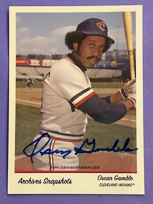 Oscar Gamble signed Baseball Card Cleveland Indians 2016 Topps #ASOG Certified - Image 1 of 2