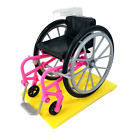 Barbie Doll Wheelchair with Ramp Diorama Accessory Use in Dreamhouse Pink New