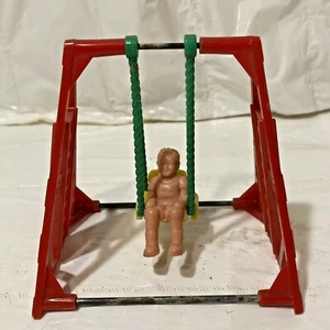 Vtg Acme SWING Set w Child Dollhouse Furniture Miniature Renwal Plastic - Picture 1 of 9