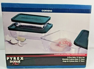 Vintage Pyrex Corning Storage Plus 6 pc Bake N Store Set 6021244 NIB - Image 1 of 3