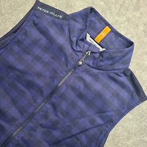 Peter Millar Performance Flannel Vest Mens M Navy Blue Fuse Elite Wind Resistant - Picture 1 of 10
