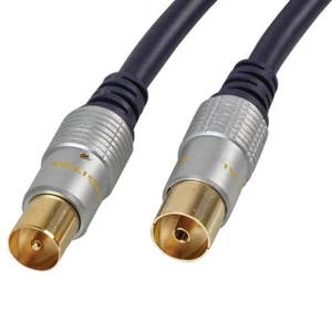 PREMIUM 1m 2m 3m 5m 10m Coax PAL TV Aerial MALE to FEMALE Cable Coaxial RF Lead - Picture 1 of 7