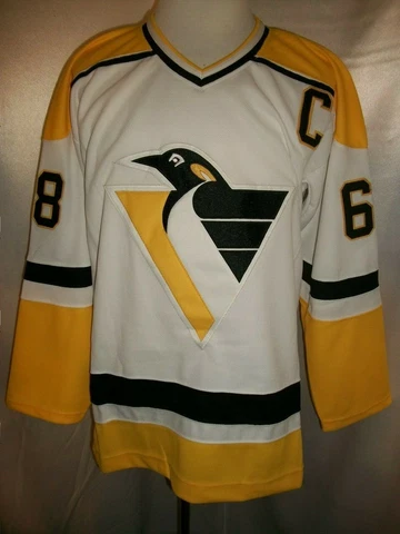 Jaromir Jagr Pittsburgh Penguins White "1992-2002 Throwback" CCM NHL Jersey Cover