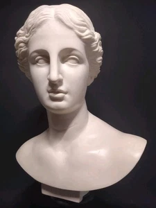 Vintage C. Ruggeri Venere Di Milo 13" Bust On Pedestal Goddess Venus Statue Rare - Picture 1 of 23