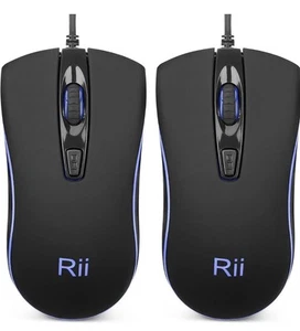 Kabelgebundene Maus, Computermaus mit blauer Hintergrundbeleuchtung, USB-Maus, bequemer Griff Ergonomie - Bild 1 von 5