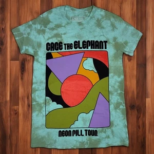Cage the Elephant Neon Pill Tour Tie Dye Graphic T Shirt Men's Small - Picture 1 of 5