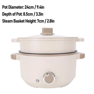 Electric Pot 3L Large Capacity Anti Scald Touch Safe Anti Stick Coating - Picture 1 of 18