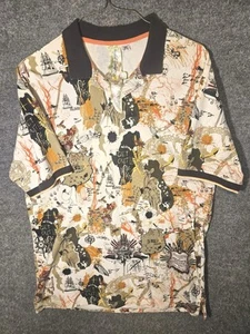 Artful Dodger Scott Langton Polo 2XL Bloodied Bishop Island Vtg Men Beige Unique - Picture 1 of 5