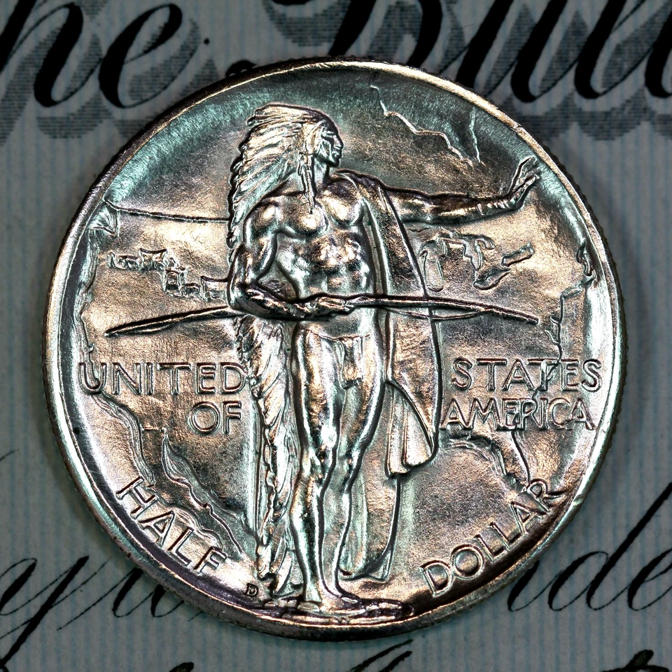 * 1937-D * SUPERB+ GEM BU MS OREGON TRAIL COMMEMORATIVE HALF-DOLLAR * - Image 1 of 3