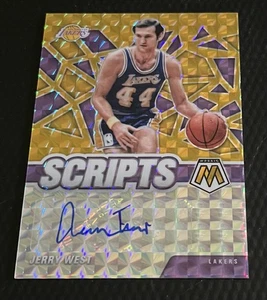 2020-21 Jerry West Lakers Panini Mosaic Scripts Gold Prizm Autograph #SC-JWS - Picture 1 of 3