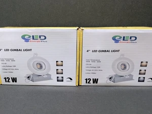 LED Energy Plus 2 Units 4" Gimbal Light 12W 1050 Lumens AC120V Dimmable White - Picture 1 of 5